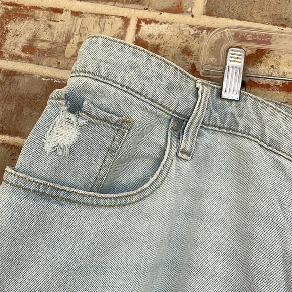 Lane Bryant Light Wash Distressed Straight Ankle Denim Jeans - Picture 5 of 13